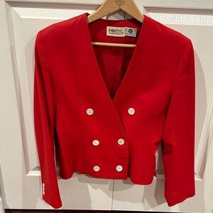 Ports Women's Vibrant Red Double-Breasted Blazer